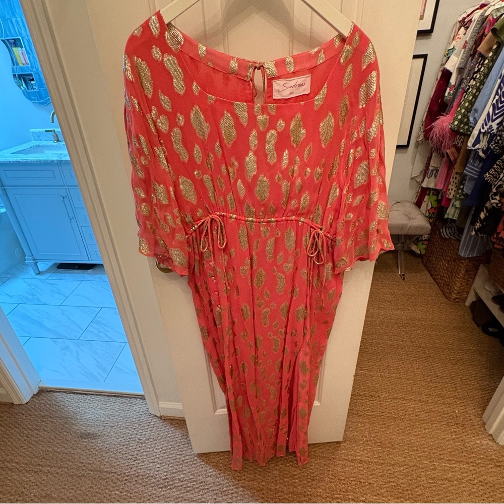Sundress caftan in terracotta size XS/S orange coral